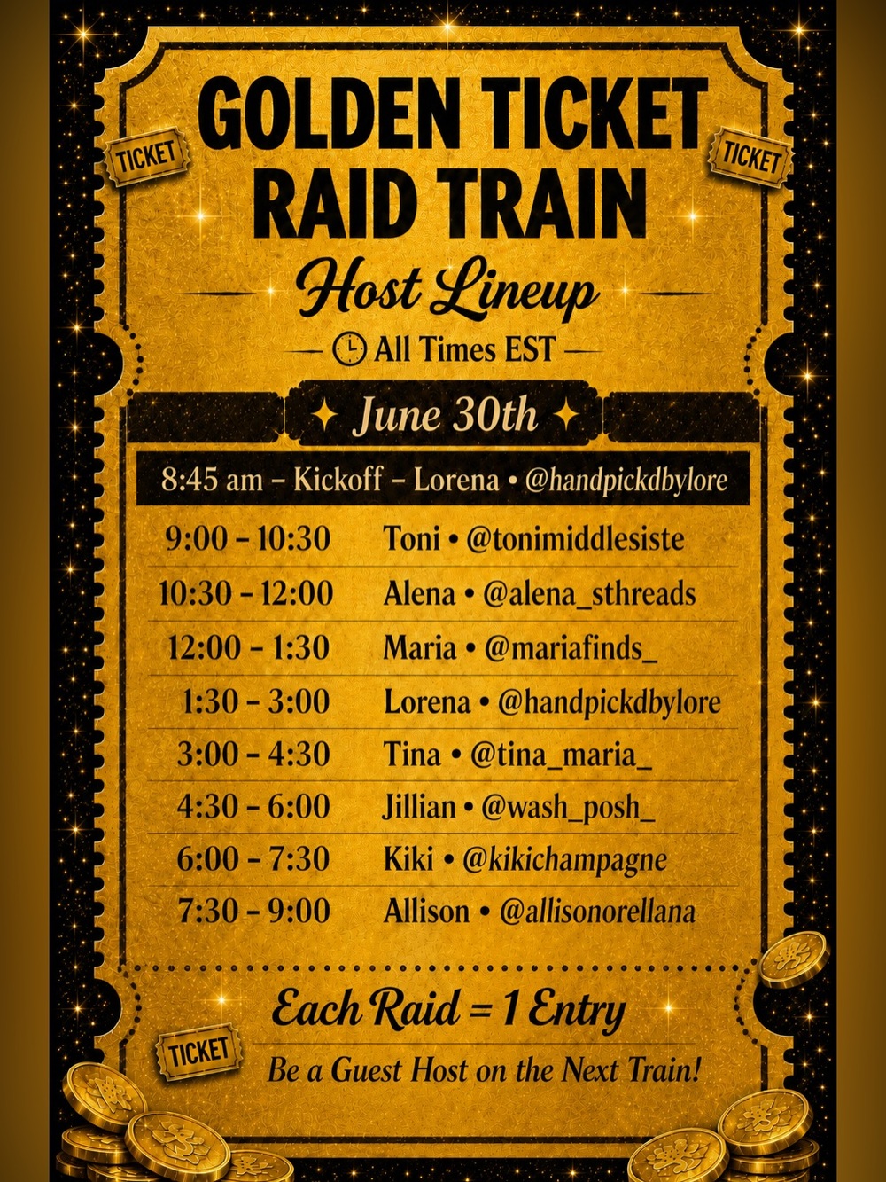 LIVE TODAY 🚂🎟️ $3 Golden Ticket Raid Train 🎟️ 🚂 June 30th - Picture 2 of 2